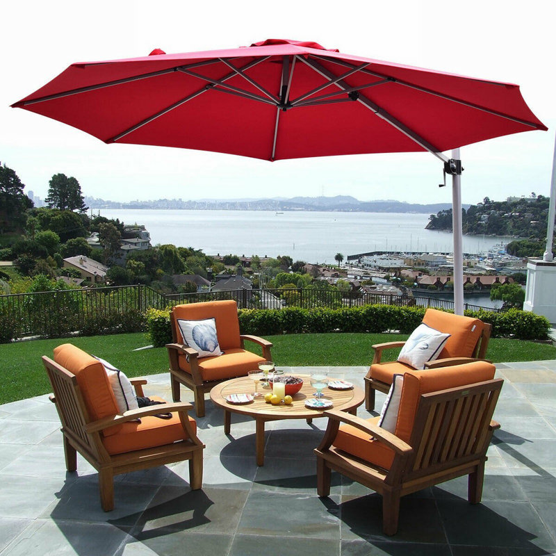 Parasol en porte-à-faux 11 pi Gahn, Rouge