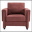 Fauteuil d'appoint rembourré avec accoudoirs en bois et coussin épais-130605535