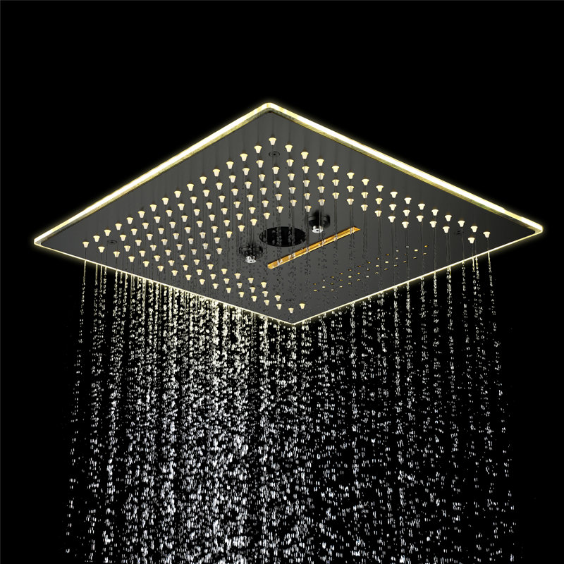 Fixed Shower Head 2.5 GPM GPM with Self-Cleaning, Matte Black