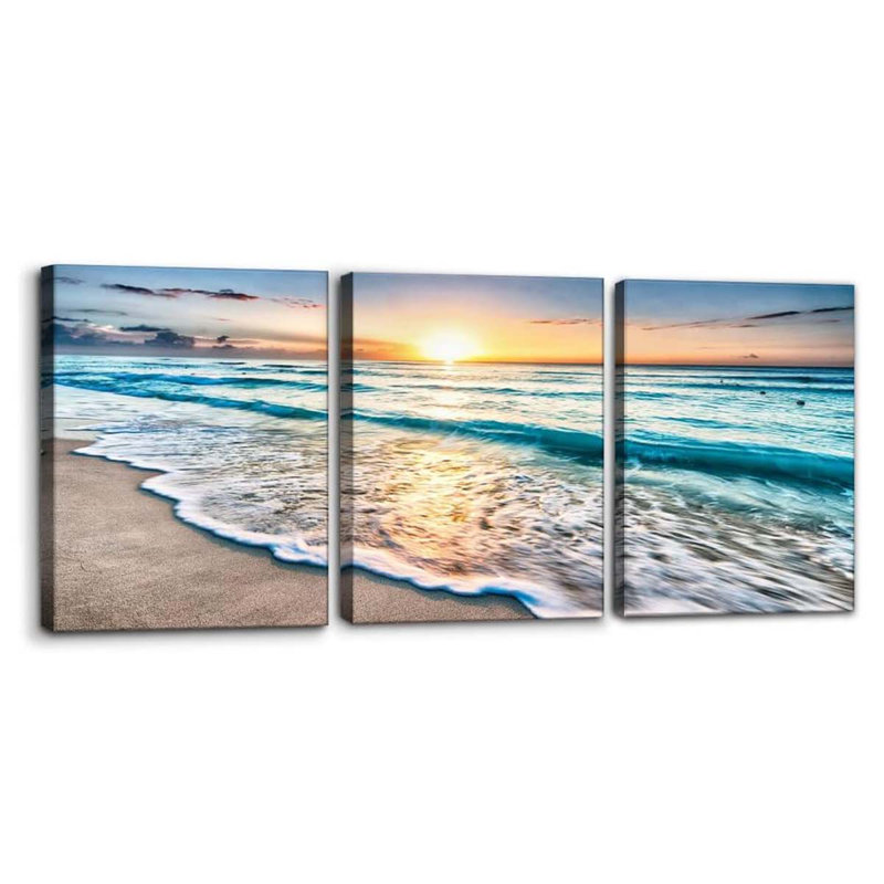 3 Piece Wrapped Canvas Print, 40 cm H x 90 cm W