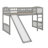 Twin-Size Loft Bed Showcasing A Slide