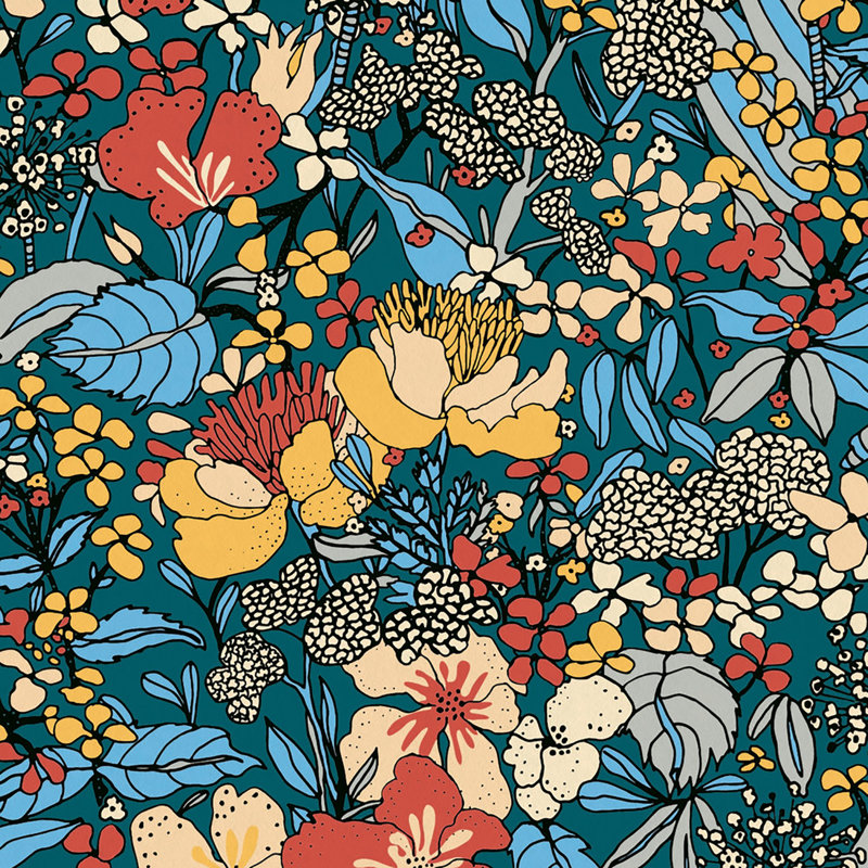 Rouleau de fleurs Zetta, Bleu