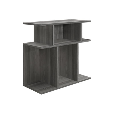 Contemporary Side Table With 6 Shelf Options In Grey For Home Decoration Interior