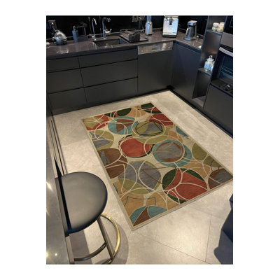 Tapis rond lavable à la machine