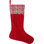 Red Christmas Stocking with Geo Embroidered Cuff in Recycled Wool