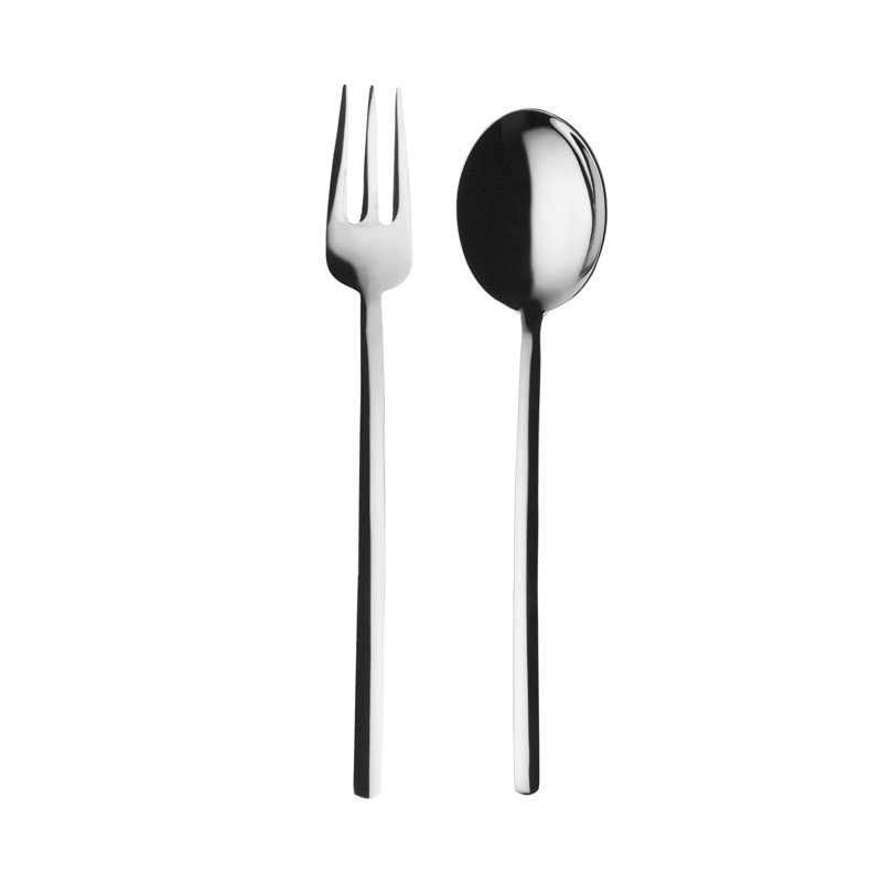 Due 2 Piece Stainless Steel Hostess Set, Silver
