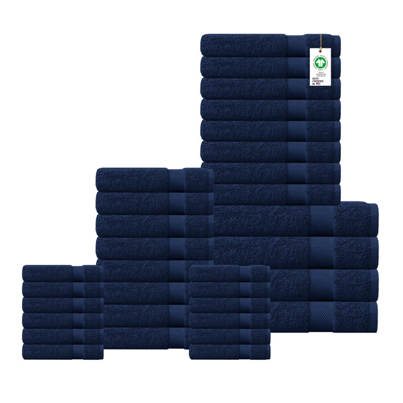 Drap 100% coton biologique Delara, Bleu foncé, 12