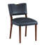 Chaise de salle à manger en similicuir bleu minuit - ensemble de 2