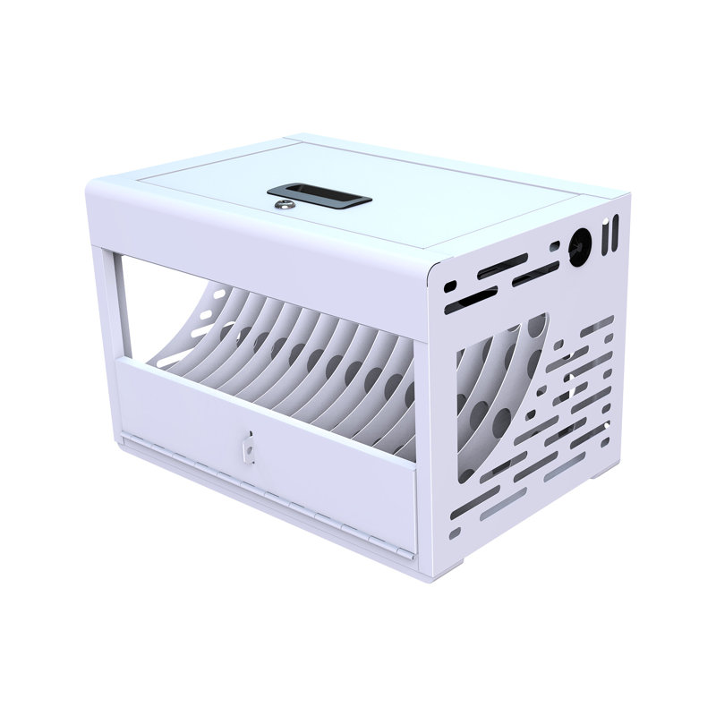 Armoire de charge pour ordinateur portable et tablette - 16, verrouillable, blanche, pour le bureau, la salle de classe, avec organisation de câbles portable gérée 16 appareils pour différents modèles d'ordinateur portable / tablette