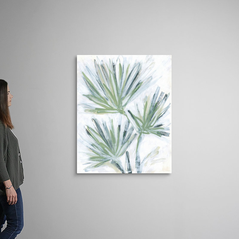 Art mural sur toile Palm Frond Fresco II, H 45 po x l 36 po, Toile tendue