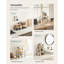 Ensemble de 2 tablettes de rangement pour armoire de cuisine, étagère à épices, empilable, extensible, métal et bois d'ingénierie, encre noire et beige naturel UKCS02NB-43397186