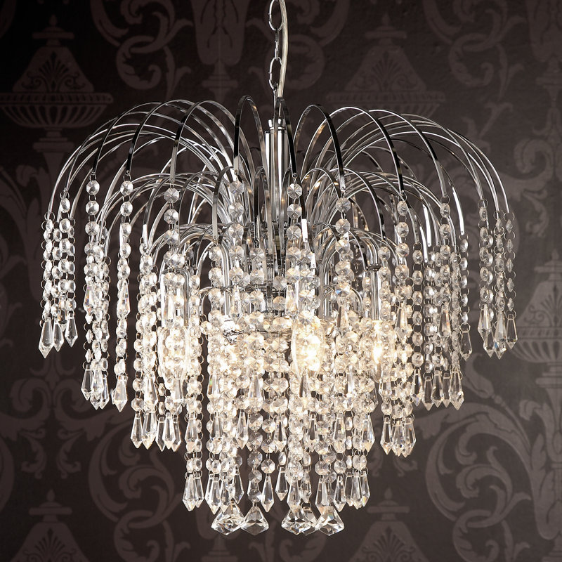 4 - Light Crystal Chandelier, Chrome