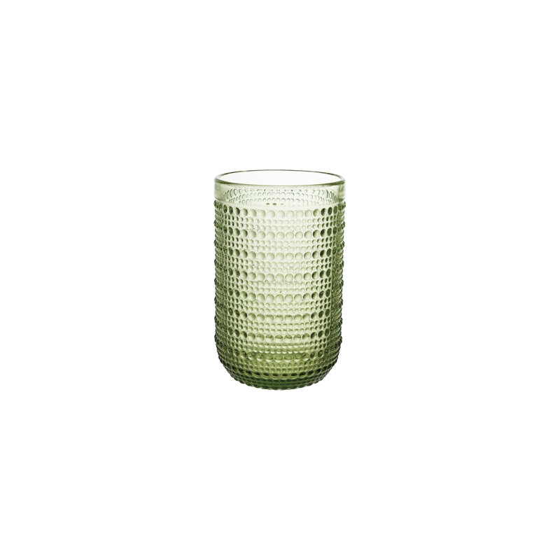 Verre rond rond à pois surélevés vert, Vert