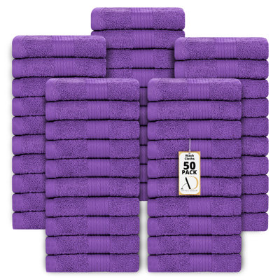 100% Cotton 600 GSM Washcloths 12 X 12 Inch Soft Absorbent, Quick Drying