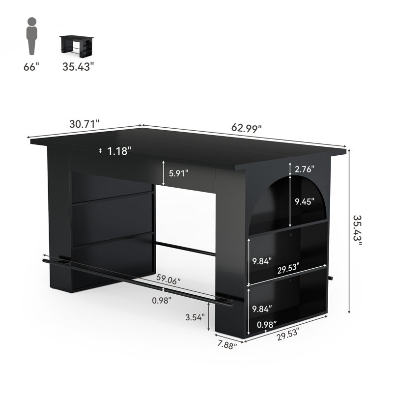Table de bar 63 po, armoire à vin de pub avec repose-pieds en métal pour la salle à manger, bar personnel