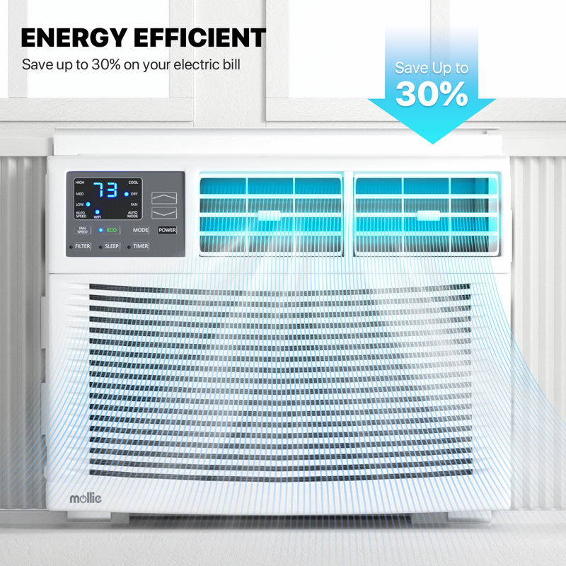 Mollie 12,000 BTU White Smart Window Air Conditioner with Remote