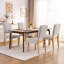 Chaise rembourrée moderne avec dossier sculpté en bois massif, chaise d'appoint Mid-Century pour salle à manger et cuisine-442385726