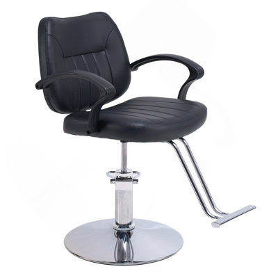 Barber Chair For Hair Stylist- 360° Swivel, Adjustable Height, Capacity 350 LBS With Heavy Duty Hydraulic Pump,BLACK
