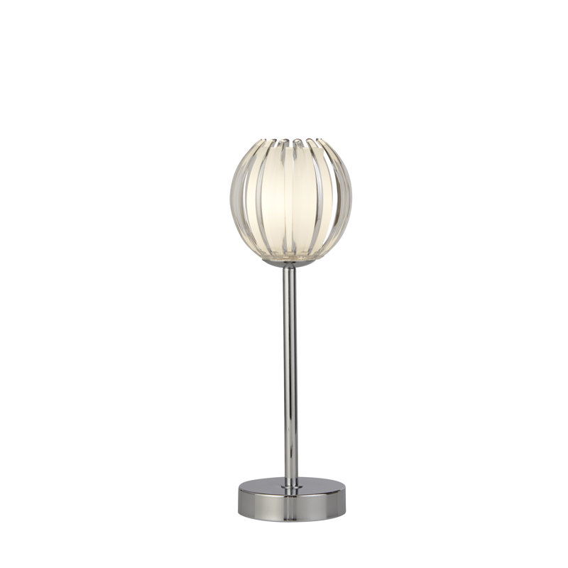 Crishaun Metal Table Lamp, Chrome, Clear
