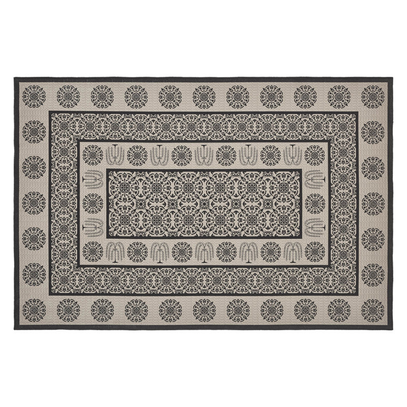 Custom House Flatweave Washable Geometric Indoor / Outdoor Rug, Rectangle 4' x 6'