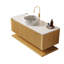 Meuble-lavabo de salle de bain avec lavabo, armoire de rangement murale avec tiroirs et tablette ouverte, pré-assemblé