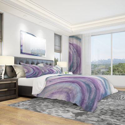 Watercolor Geode I - Farmhouse Duvet Cover Set - Microfiber Polyester