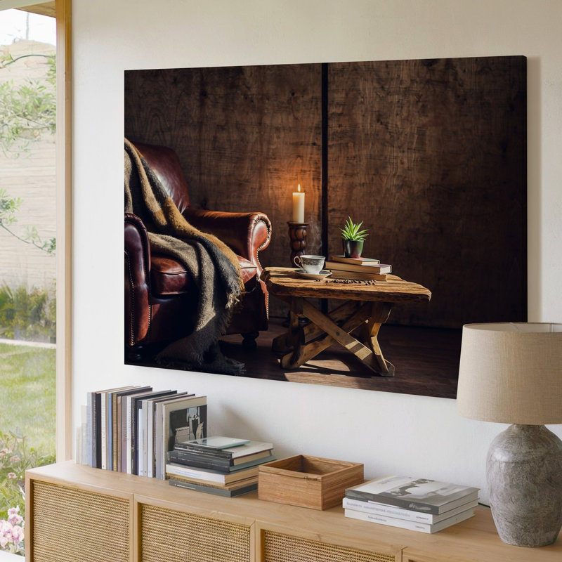 Toile dans une pièce peu éclairée Valse des ombres à travers l'art mural texturé, H 20 po x l 30 po