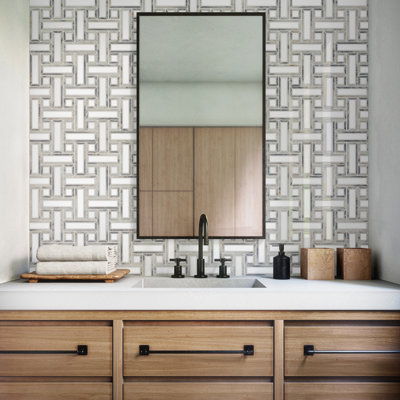 Carreau de mosaïque de mur et de plancher en pierre naturelle Gamma de 2 po (ensemble de 10)