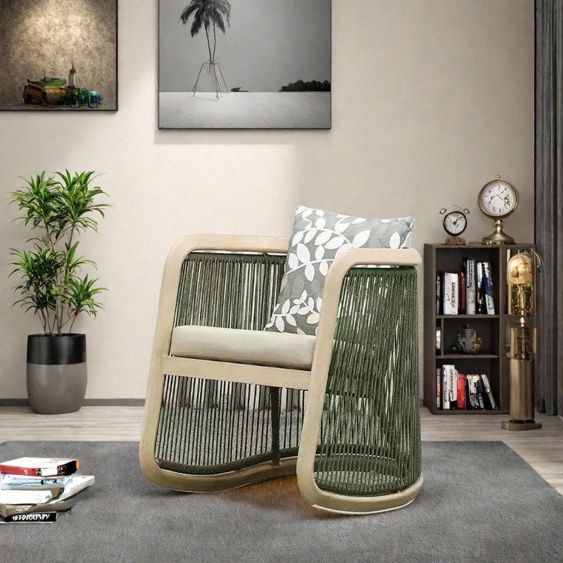 Chaise berçante confortable et durable, Vert