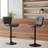 Kitchen Island Bar Stool Set (2 Pieces), Dark Gray, Modern Style, Adjustable Swivel Backrest With Faux Leather Cushion.-261278953