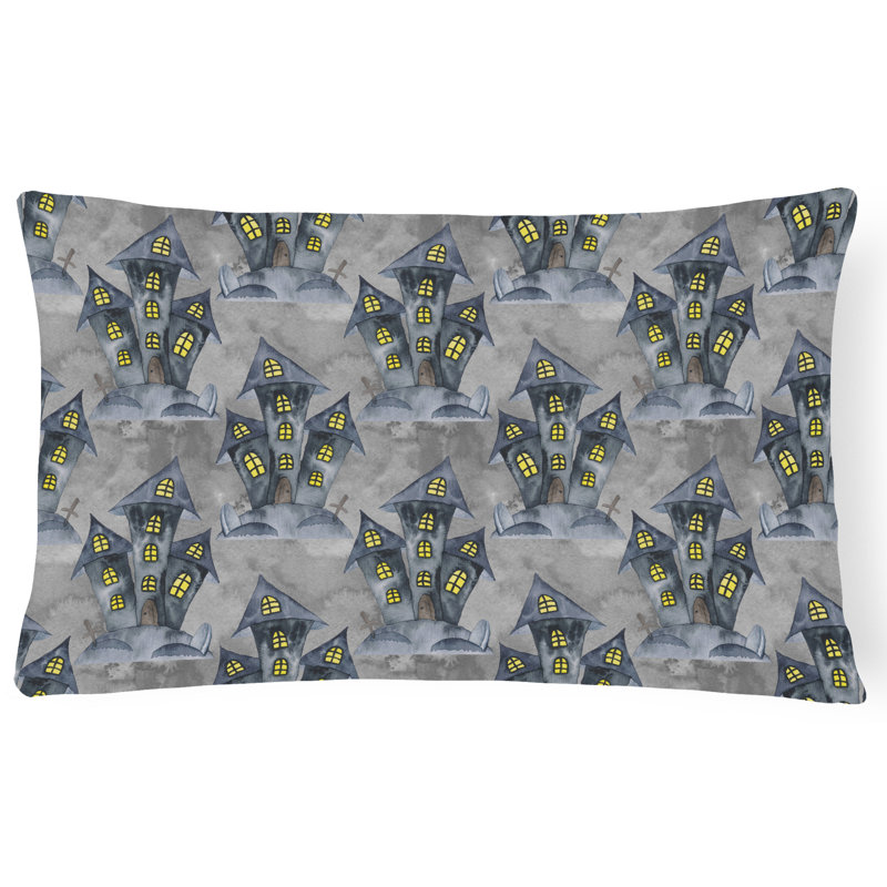  Coussin intérieur / extérieur Watercolor Halloween Haunted House