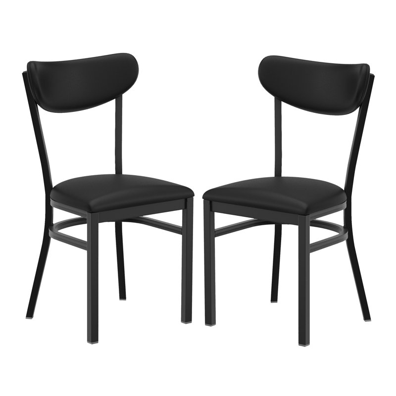 Chaises de salle à manger en métal avec siège en vinyle et dossier Boomerang Souci