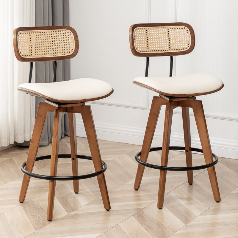 Sirine 66.8cm Swivel Bar Stool, Beige