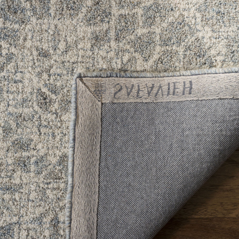 Tapis ivoire / gris en laine touffeté à la main Salerna, Rectangle 6 pi x 9 pi