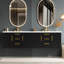 Meuble-lavabo mural 72 po, armoire de rangement flottante avec tiroirs, armoire de salle de bain en bois massif 72 po