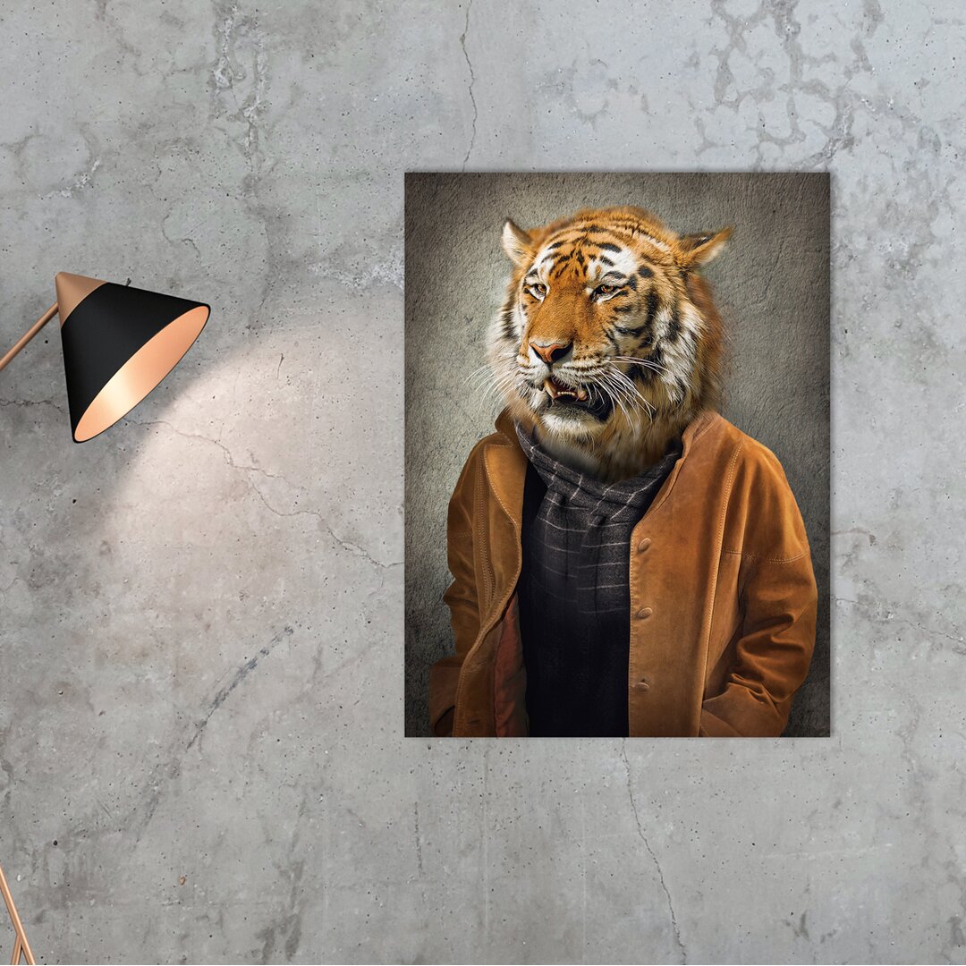 Glasbild - Fotografie Tiger im Mantel