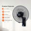Geepas 16-inch Wall Mounted Fan With Remote Control, 60w Electric Cooling Fan For Home Or Office Use