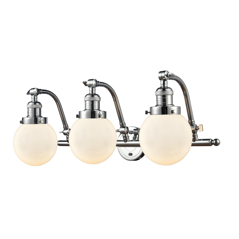 Éclairage de salle de bain à intensité variable 3 lumières Zarmayr, Boîtier blanc mat, Ampoule DEL 6 watts Vinage