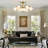6+2-Light Semi-Flush Mount Ceiling Light/Chandelier with Frosted Glass Shades-2080940339