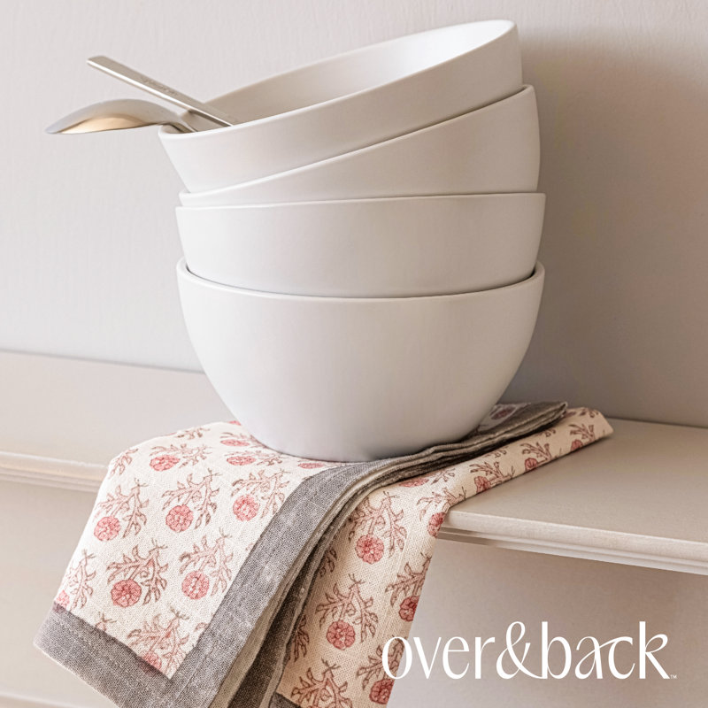 Hand-Blocked Pink Bloom Cotton Cloth Napkins, Set of 4