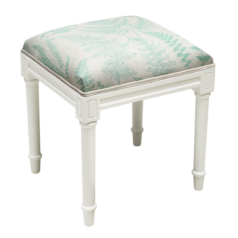 Knightsbridge Solid Wood Accent Stool, Aqua
