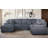 Corduroy U-Shape Sectional With Pull Out Bed & Storage Chaise + 6 Pillows-414281538-414278566