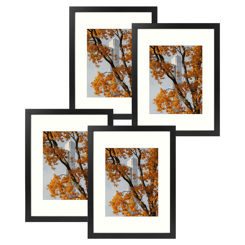 Cadres photos muraux Matte Gallery - Basics by Wayfair ™, Noir, 12 po x 16 po emmêlé à 8,5 po x 11 po