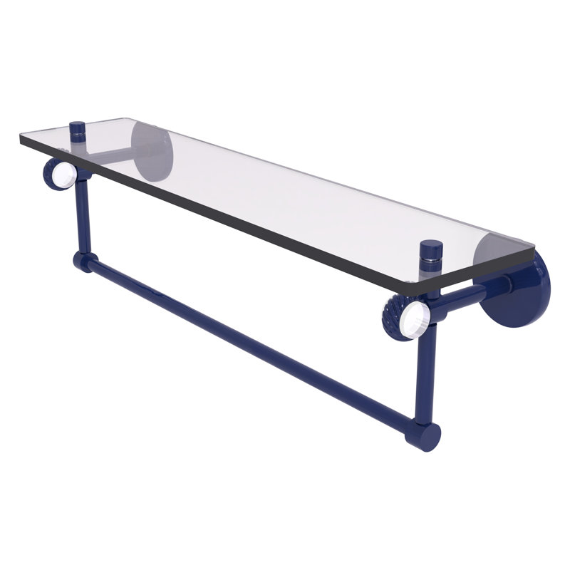 Tablette flottante avec barre à serviettes Clearview, H 6,2 po x l 22 po x P 5,65 po, Bleu méditerranéen