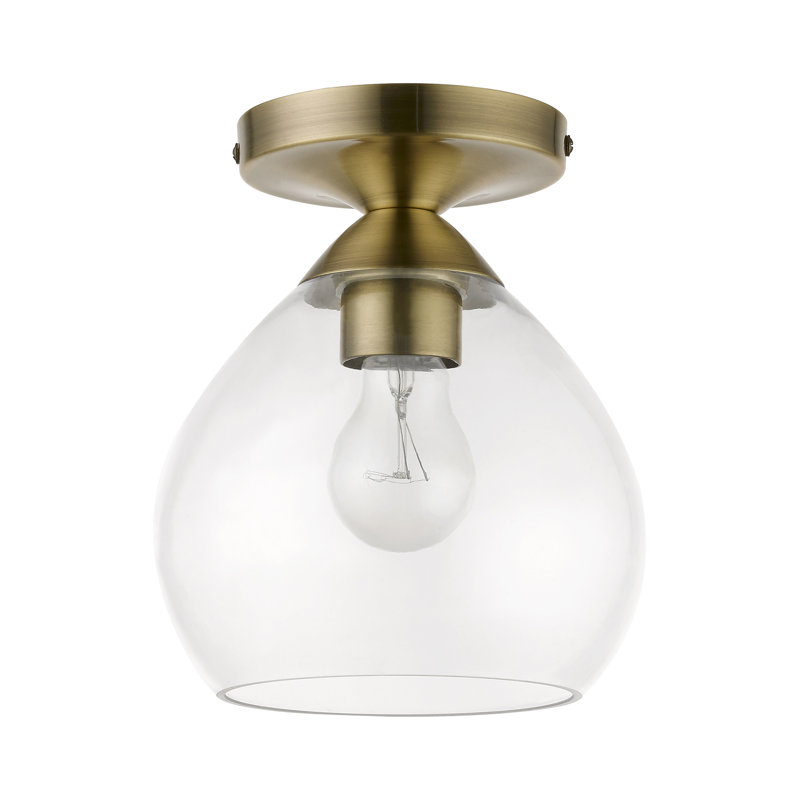 Plafonnier semi-encastré 1 lumière Astair Astair, Laiton antique