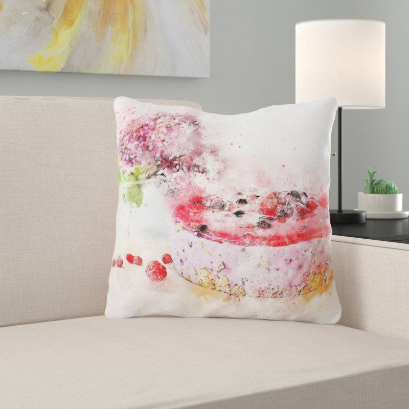 Marcina Cake Throw Pillow, Microsuede, Indoor