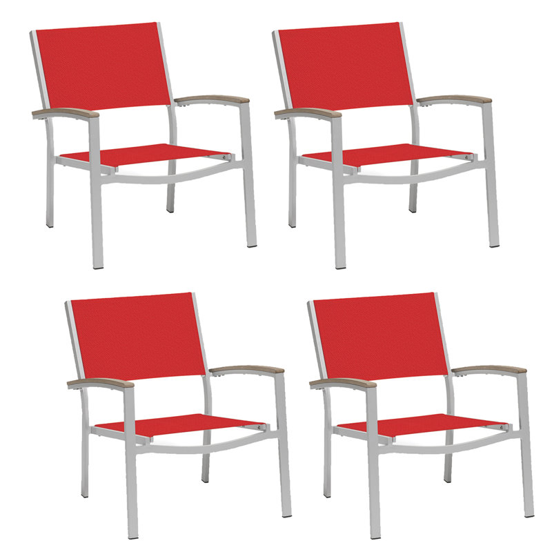 Travira Outdoor Lounge Chair, Tekwood Vintage, Red