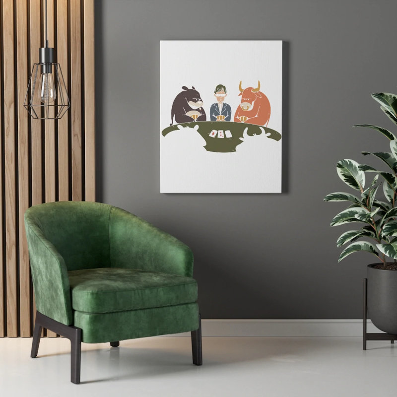 Trading Poker Wall Street - Wrapped Canvas Print, 76cm H x 61cm W