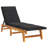 Alies 200cm Long Reclining Acacia Double Chaise with Cushions and Table