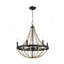 Luminaire suspendu en bois perlé noir Starry